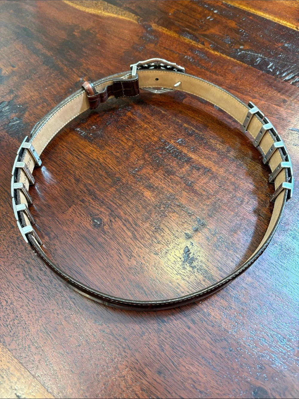 Vintage Brighton Brown Leather Belt with Silver Conchos size Medium / 30